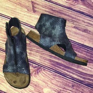 Birkenstock Ankle Zip Snake Leather Bootie Sandal